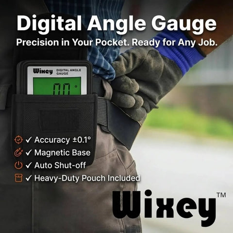 Digital Angle Gauge And Finder For Table Saw And Miter Saw With Magnetic Backlight Ultra Precise 0.1 Degree Resolution pouch