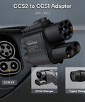Heavy Duty Ccs2 To Ccs1 Adapter For Ev Chargers Ac Dc 1000V 500A Plug And Play with CCS2 and CCS1 connector details.