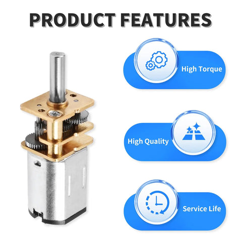 DC 3V 15RPM Gear Motor With Full Metal Gearbox And Mounting Bracket High Torque Mini Metal Gearwheel 9 mm Shaft D Shaped diagram