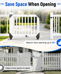 Heavy Duty Sliding Gate Kit With Anti Sag Roll Wheels For Deck And Driveway Gates Universal Fit For 1 To 2 Inch Wood Fences Smooth Quiet Operation Gate Hardware For Easy Setup And Reliable Gate Movement No Fuss, white wood gate