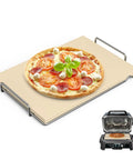 Pizza Stone With Grill Rack For Ninja Woodfire Outdoor Smoker XL OG800 OG900 Series Rectangle Pizza Baking Stone Set For Oven And Grill