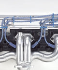 Blue Wire Loom Kit For 92 98 Chevrolet V8 with chrome brackets for clean engine wiring and durable protection.