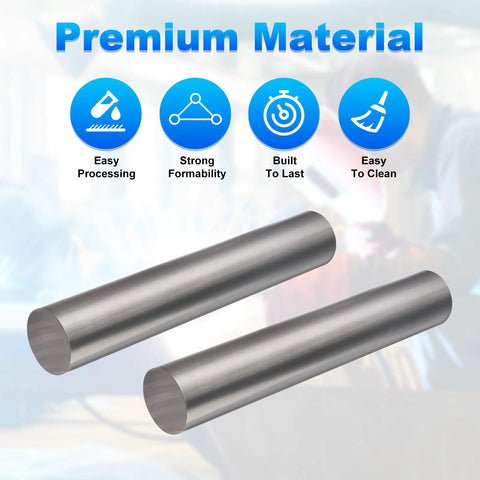 Two Pack 1018 Carbon Steel Rods, 1 Inch Diameter, 12 Inch Length, Polished Round Steel Bars For Shafts, Gears, Lathes