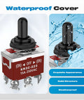 Momentary DPDT Toggle Switch 6 Pin Three Position Waterproof Marine Grade 30A 12V DC 15A 250V AC Heavy Duty With Boot Cover Cap For Car Boat 2 Pack Ideal For Marine Applications And DIY Projects, waterproof cover