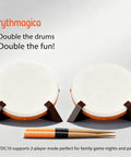 Two Taiko Drum Controller Tatacon units for Switch PS4 Xbox Series X S PC iPad and Wii with adapter and sticks on stand.