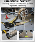 Garage Ready Heavy Duty Wheel Alignment Tool Kit With Tape Measures For Cars Trucks And SUVs installed on car wheel