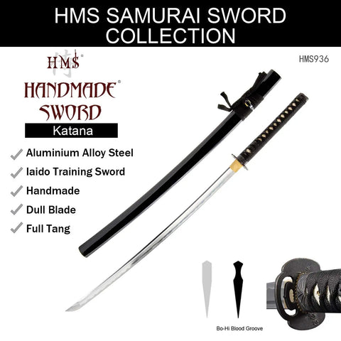 Lightweight Aluminum Alloy Katana Iaito For Iaido Training With Unsharpened Blade 28 Inch Blade Fuller Groove For Audible Swing