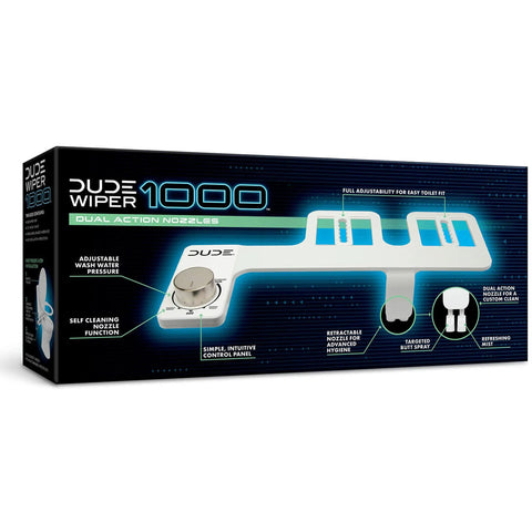 Wiper 1000 Bidet Attachment With Black Dual Action Nozzle And Simple Control Panel Easy Install For Most Standard Toilets box