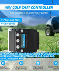 Top Shelf 48Volt 400 Amp Golf Cart Speed Controller Plug And Play Motor Driver Replacement Direct Fit 2016 Plus Star Ev Electric Golf Carts. OEM-style heavy duty controller in black with wires.