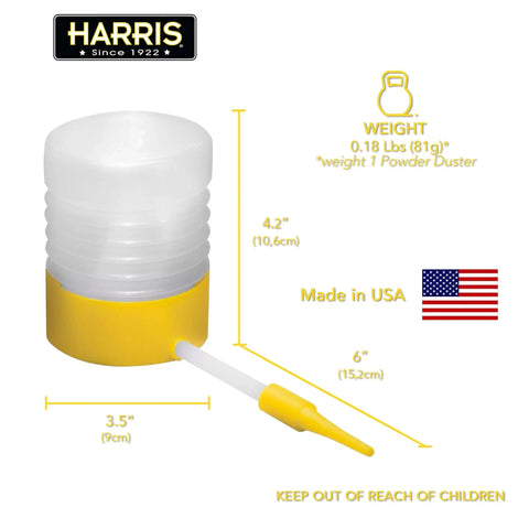 Diatomaceous Earth Powder Duster With 6 Inch Extension Nozzle product dimensions and weight, Made in USA, safety warning shown