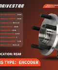 Rear Wheel Hub And Bearing Assembly For Subaru Legacy And Outback 2005 Through 2009 With ABS Encoder, 5 Lug, diagram view