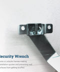 Close-up of Hella Durable T Head Security Wrench For Picture Frame Installation With Tough Steel Build, showing locking mechanism.
