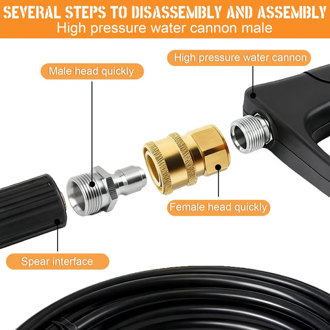 Brass pressure washer quick-connect coupler, 1/4 in NPT to female socket, 5,000 PSI, 2-pack