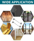 Heavy Duty Two Pack Eight Inch Gate Hook And Eye Latch Rock Solid Stainless Steel Security Latch For Outdoor Barn Door Privacy Bolt Rust Resistant Silver Hardware Kit shown in various applications.