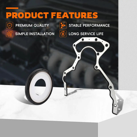 Rear Main Seal Set With O Ring Gasket Crankshaft Seal For Chevrolet GMC Hummer Pontiac LS LSX LS1 LQ4 LQ9 LS2 LS3 LS7 4.8L 5.3L 5.7L 6.0L Oil Leak Prevention Replacement BS40640 That Stops Leaks Around Camshafts And Valves.