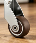 Heavy Duty Anti Sag Gate Caster Wheels Set Of Four With Dead Silent Rubber Rollers To Keep Large Sliding Doors Perfectly Level close-up of a caster wheel.
