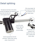 Beefy Heavy Duty 1320 Lbs 6000 N 24 V DC Linear Actuator With 8 Inch Stroke Aluminum Alloy Body shown with detailed components