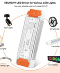 Dimmable LED Driver 12V DC 60W Triac Dimming Transformer for LED Strip Lights 120V AC Input Isolation Protection