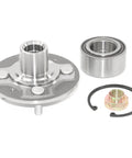 Front Wheel Hub Kit With Bearing, Studs, Snap Ring And Axle Nut, Forged Flange Fitment To Rebuild Non Integral Wheel Hubs
