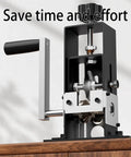 Gypsyfy Manual Wire Stripping Machine for Copper Cable Peeling with hand crank and drill adapter shows adjustable mechanism.