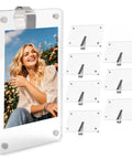 Eight Piece Car Clip Picture Holder Set With Personalized 3 Inch Photo Frames, acrylic magnetic frames for car visors.