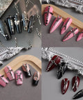 3D Metal Punk Nail Charms Set With Belt Spikes Rivets And Gothic Cross Studs In Silver Black White Mixed Sizes For Dope DIY Manicure on stiletto nails