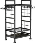 Three Tier Garden Tool Organizer For Garage And Shed Heavy Duty Metal Tool Storage Rack Holds Up To 78 Tools Indoor Outdoor Black