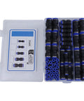 Awesome 80 Piece Pneumatic Push To Connect Fitting Set For Air Line Systems With Quick Tool Free Hook Up For 5/32 To 1/2 Inch Nylon And PVC Hose in plastic case