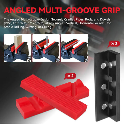 Top Shelf 4.5 Inch Magnetic Soft Jaws For Bench Vise Featuring Universal Non Slip Grip Pads Crafted For Mill Drill Press Clamps Delivering No Sweat Secure Control For Wood And Metal Shop Projects shown with multi-groove grip design.