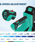 Powerful Cordless Leaf Blower Delivers 550 CFM And 130 MPH For Wet Leaves And Heavy Duty Outdoor Cleanup 6-speed settings.
