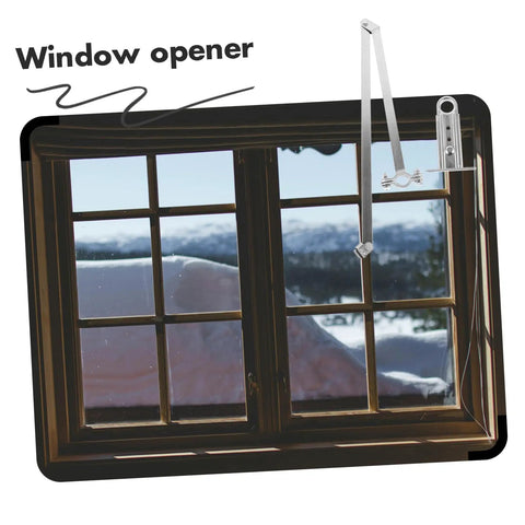 Manual Window Opener Bracket Kit With Crank Handle For Reliable Airflow Control Easy Install No Fuss Versatile For A Variety Of Window Types Ideal For Greenhouses Homes Offices And Workshops