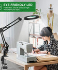 Desk Magnifier With Light And Stand Flexible Gooseneck Magnifying Lamp With 5X And 10X Lenses 12V LED Beads Three Mode Dimmer