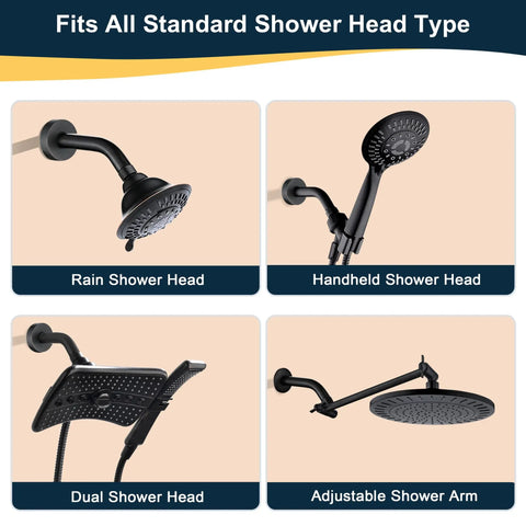 Solid Brass Shower Arm With Flange 6 Inch Wall Mounted Pipe Extension For Fixed Shower Head And Handheld Showerhead In Oil Rubbed Bronze Easy Breezy Install Durable Leak Resistant Construction