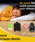 Heavy Duty 2 Inch Stem Casters That Roll Slick As Butter For Living Room Furniture And Mobile Workstations Featuring Bulletproof Steel Cores And Zero Hassle Setup shown with child smiling on the floor.