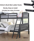Heavy Duty Bunk Bed Ladder Hooks Keep Kids Beds Rock Solid Durable Black Steel Brackets For Loft Setup Shown With Installation Guide