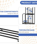 Two Tier Mobile Carton Cart With Eight Adjustable Dividers Rolling Packing Station For Home Or Warehouse shown with compartments and perforated base.
