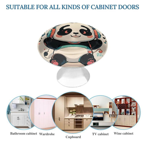 Antique Stainless Steel Round Cabinet Knobs And Drawer Handles 2 Pack Hella Durable Metal Kitchen Furniture Hardware Slick Design Top Tier Quality Upgrade - Panda design cabinet knob on a pedestal.