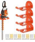 8-Inch Vertical Trimmer Rack Wall Mount Heavy Duty Garden Tool Hanger For Garage Wall Organizer Hooks For Grass Trimmer Hedge Trimmer Leaf Blower Chainsaw Orange 4 Pack Sturdy Storage Solution