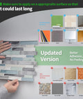 Applying 10 Sheet Peel And Stick Tile Backsplash Kit In Vinyl 3D Marble Look for recommended surfaces to ensure durability.