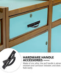 Stealthy Recessed Zinc Alloy Door Handle 85mm Rotation Pull for Drawer Cabinet, attached to blue panel with wooden frame