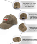 Ultra Comfy Adjustable Baseball Cap For Women Washed Distressed Low Profile Summer Hat with vent design and buckle adjustment