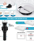 Dope Vintage Chrome 8 Inch Widespread Bathroom Faucet With Two Cross Handles pop-up drain and basin compatibility diagram