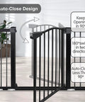 Extra Wide Baby Gate With Door For Doorways And Stairs Walk Through Swing Gate Pressure Mounted Tool Free Setup shown in open position