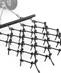 Heavy Duty ATV Chain Drag Harrow 4 Foot Wide By 4 Foot Long With One Half Inch Tines For Lawn Tractors ATVs And UTV Attachments attached to ATV.