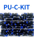 Sweet High Quality Boxed Pneumatic Fitting Kit With Straight Push Plastic Connectors For 4Mm 6Mm 8Mm 10Mm 12Mm Pu Tubes Featuring Ninja Valves 100 Piece C Kit Perfect For Tough Diy Projects And Air Compressor Gear No Dumps In Your Face, boxed assorted connectors