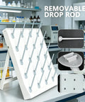 Heavy Duty Lab Drying Rack With Mobile Wheels For Easy Rolling Around The Bench Detachable Drip Rods for secure glassware drying.
