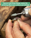 Polishing Bit Set For Rotary Tool, 0.23 Inch Dia Silicone Pointed Buffing Wheel Kit in use on jewelry ring