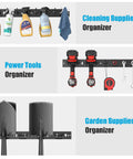 Modular Pegboard Strip Storage System with 3 Wall Mount Strips 16 Pegboard Hooks and 4 Double Hooks Heavy Duty Metal Slat Organizer