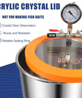 Top Shelf Quality Pro Level 3 Gallon Vacuum Chamber Kit with clear acrylic lid and pressure gauge for epoxy resin work.