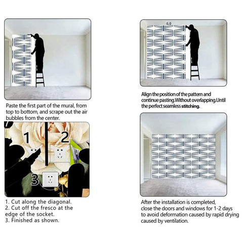 Installation guide for Slick Textured Vinyl Wallpaper Roll In Warm Light Hues For Fast Wall Refreshes And Chill Room Vibes.